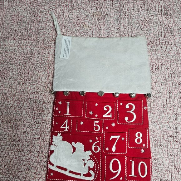 Balson Hill Jumbo Stocking Countdown to Christmas  Wall Hanging 30" advent 24 da - Picture 2 of 7
